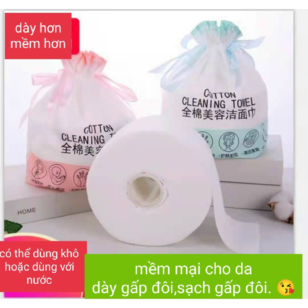 Khăn lau mặt khô mềm & ẩm dùng 1 lần chăm sóc da COTTON TOWEL ( 50 khăn/cuộn )