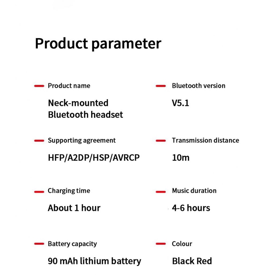 9D Stereo Không Dây Bluetooth 5.1 Treo Cổ Gắn Tai Nghe-Tai Xe Di Động Tai Nghe Nhét Tai Có Bass mic Tai Nghe