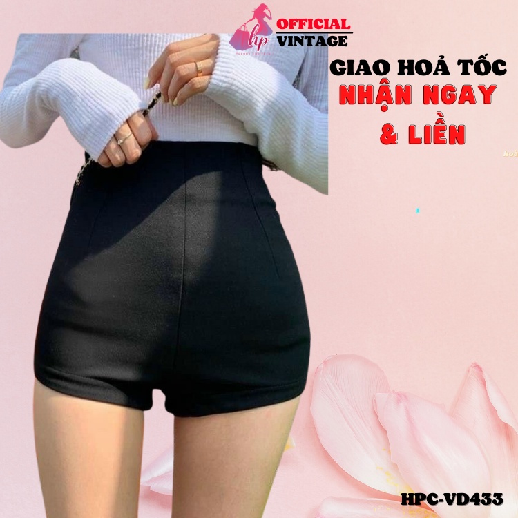 Quần đùi lưng cao body trơn, quần short nữ thun quảng châu khoá kéo lưng p VD433 | BigBuy360 - bigbuy360.vn