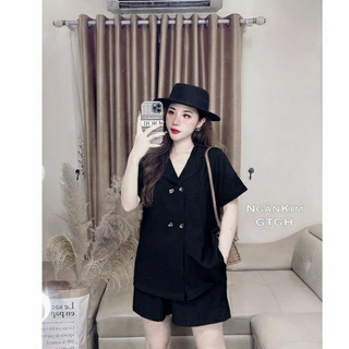 Đẹp mê ly set vest 4 cúc 60-90kg siêu hot hit-chất đũi hàng bán shop
