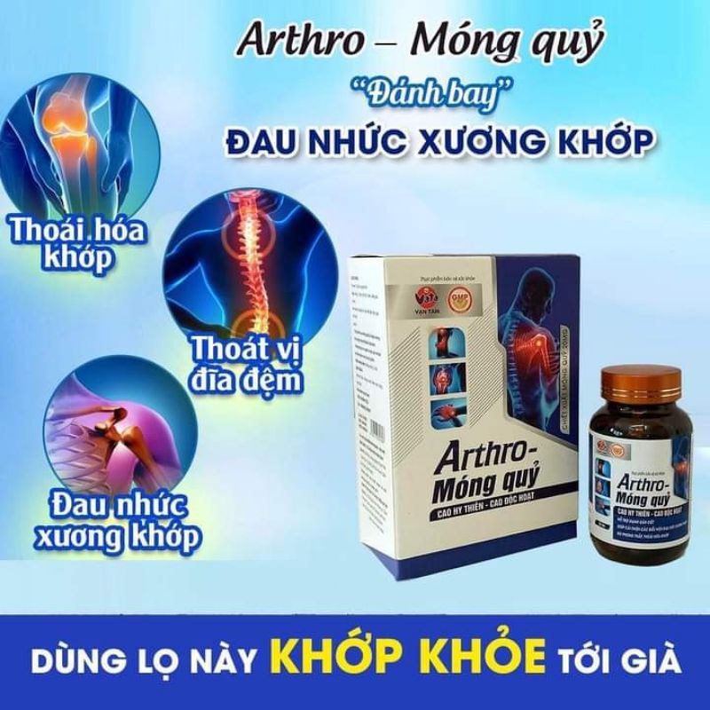Viên uống đau mỏi xương khớp do phong thấp, thoái hoá khớp Arthro - Móng Quỷ. Hộp 60 viên
