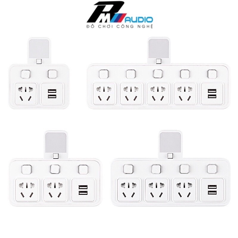 Ổ điện thông minh-đa năng không dây.Tích hợp 2 cổng USB 2.0 và đèn ngủ thông minh tiện dụng-BMVAUDIO