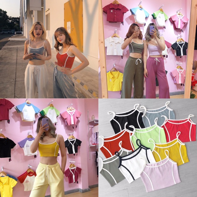 ÁO_CROTOP_2_DÂY_VIỀN(kèm hình thật 100%)