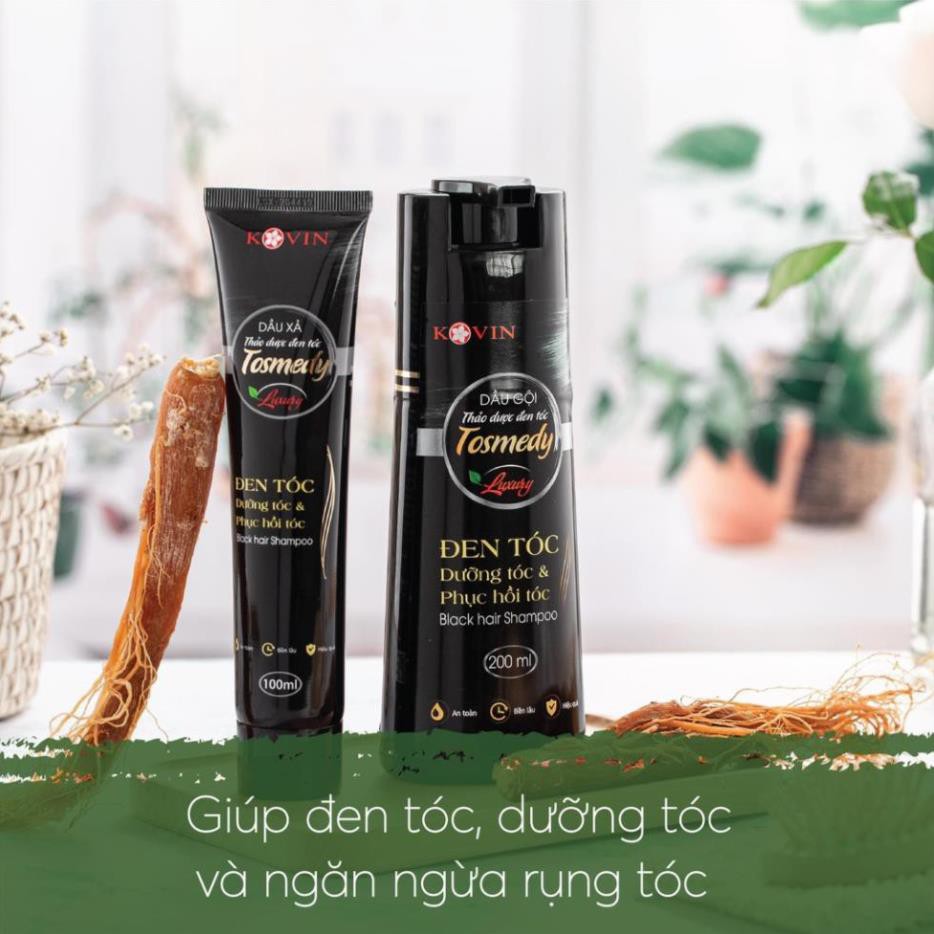 [HÀNG ĐỘC QUYỀN] Dầu gội thảo dược đen tóc TOSMEDY - Công ty CP Dược TW Mediplantex - Đen tóc chỉ sau 01 lần gội. | Thế Giới Skin Care