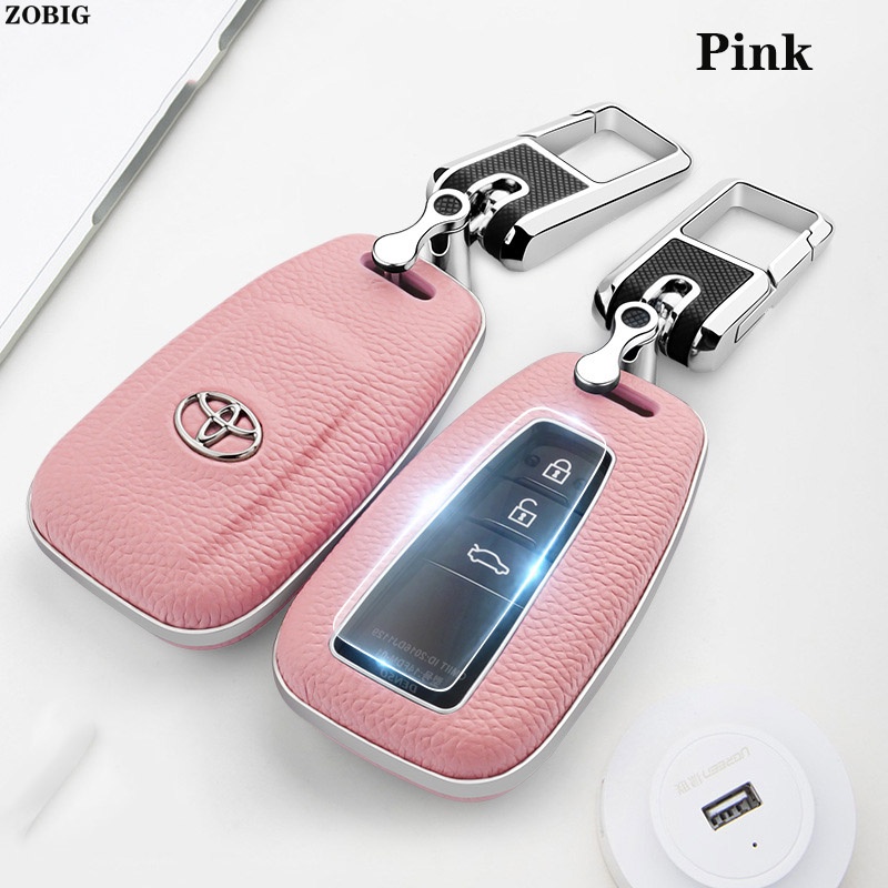 Vỏ Da Bảo Vệ Chìa Khóa Điều Khiển Từ Xa Cho Xe Hơi Toyota CHR Prado Camry Avalon RAV4 Highlander Avalon Prius Corolla Cross GT86