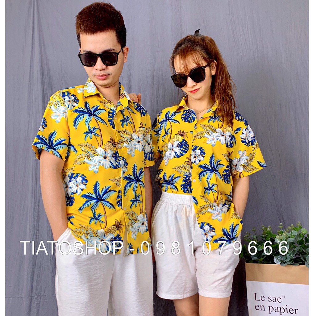 ĐỦ SIZE - Áo sơ mi hoạ tiết đi biển Chất Kate thái loại 1