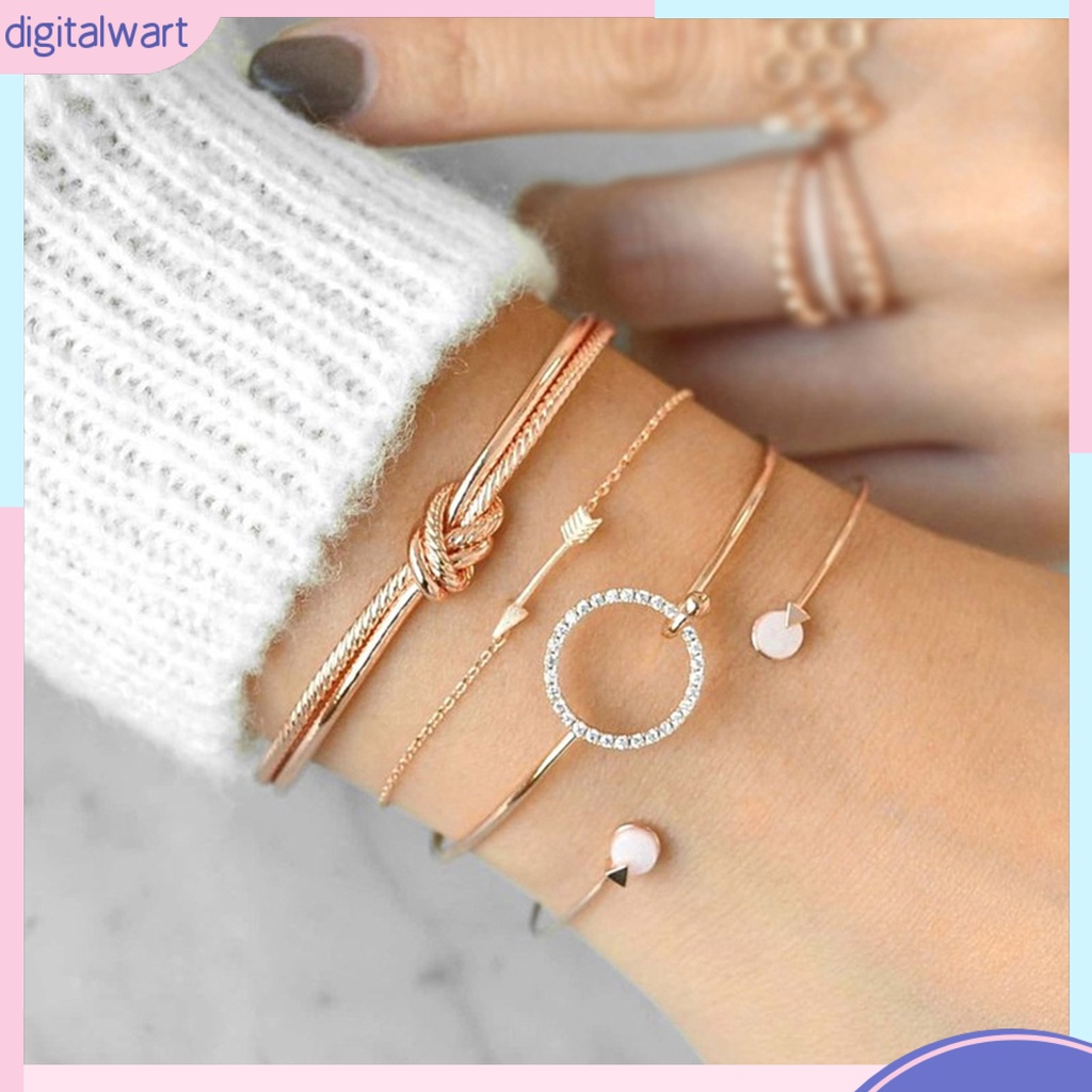 Set 4 vòng đeo tay kiểu dáng thời trang phong cách cho nữ