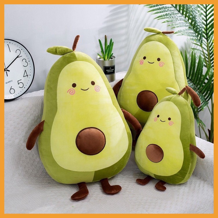 Gấu bông trái bơ tròn nhỏ giá rẻ cho bé xinh cute size 25cm - 35cm - 50cm