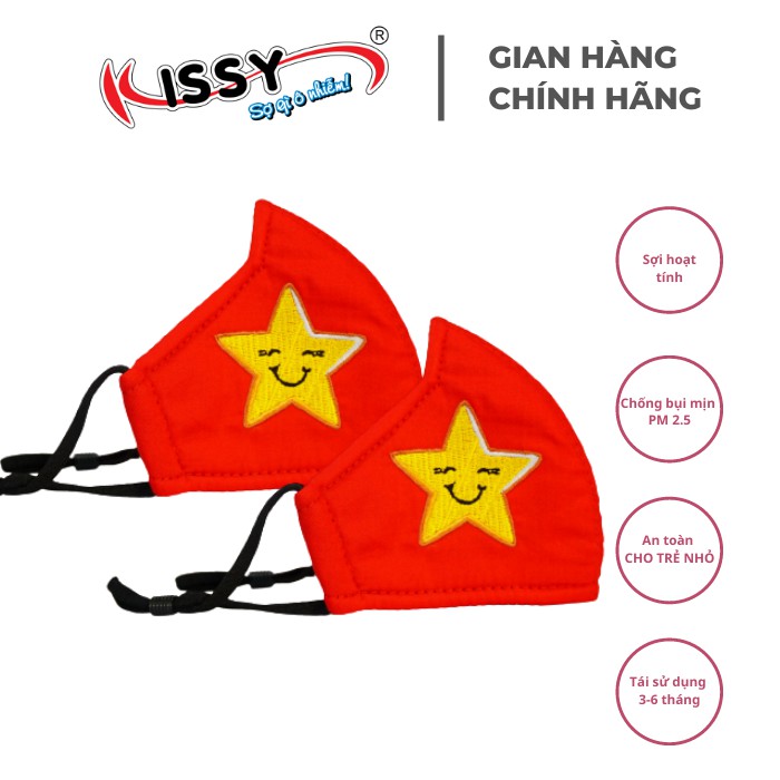 Khẩu trang Kissy cờ đỏ sao vàng - Tự hào Việt Nam - mẫu cho bé, giao chuẩn mẫu và chuẩn size | BigBuy360 - bigbuy360.vn