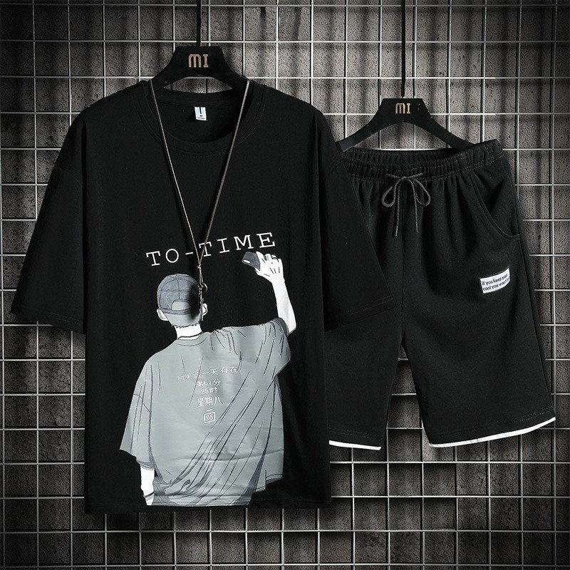 ❤️ HOT ❤️ Bộ đôi đồ mặc nhà,Quần áo thể thao nam nữ mùa hè hoạt hình ngắn tay phong cách Hàn Quốc áo thun quần Short M01