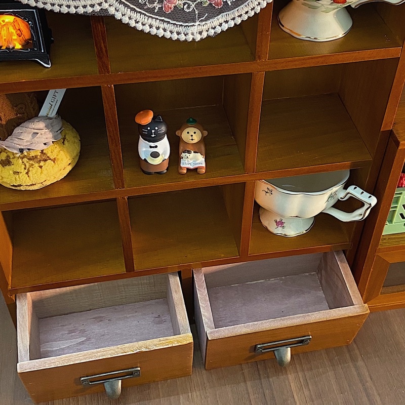 Tủ gỗ 9 ngăn + 2 tủ vintage Hàn Quốc