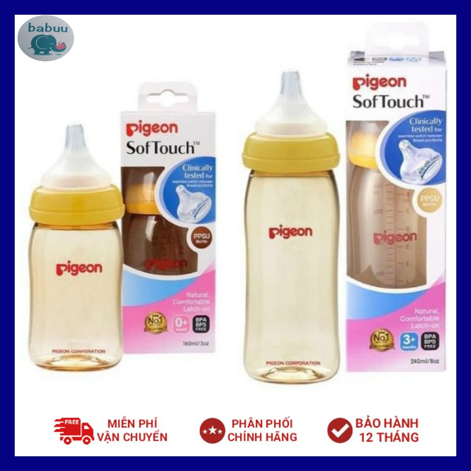 Bình sữa Pigeon nhập khẩu dung tích 160ml/ 240ml