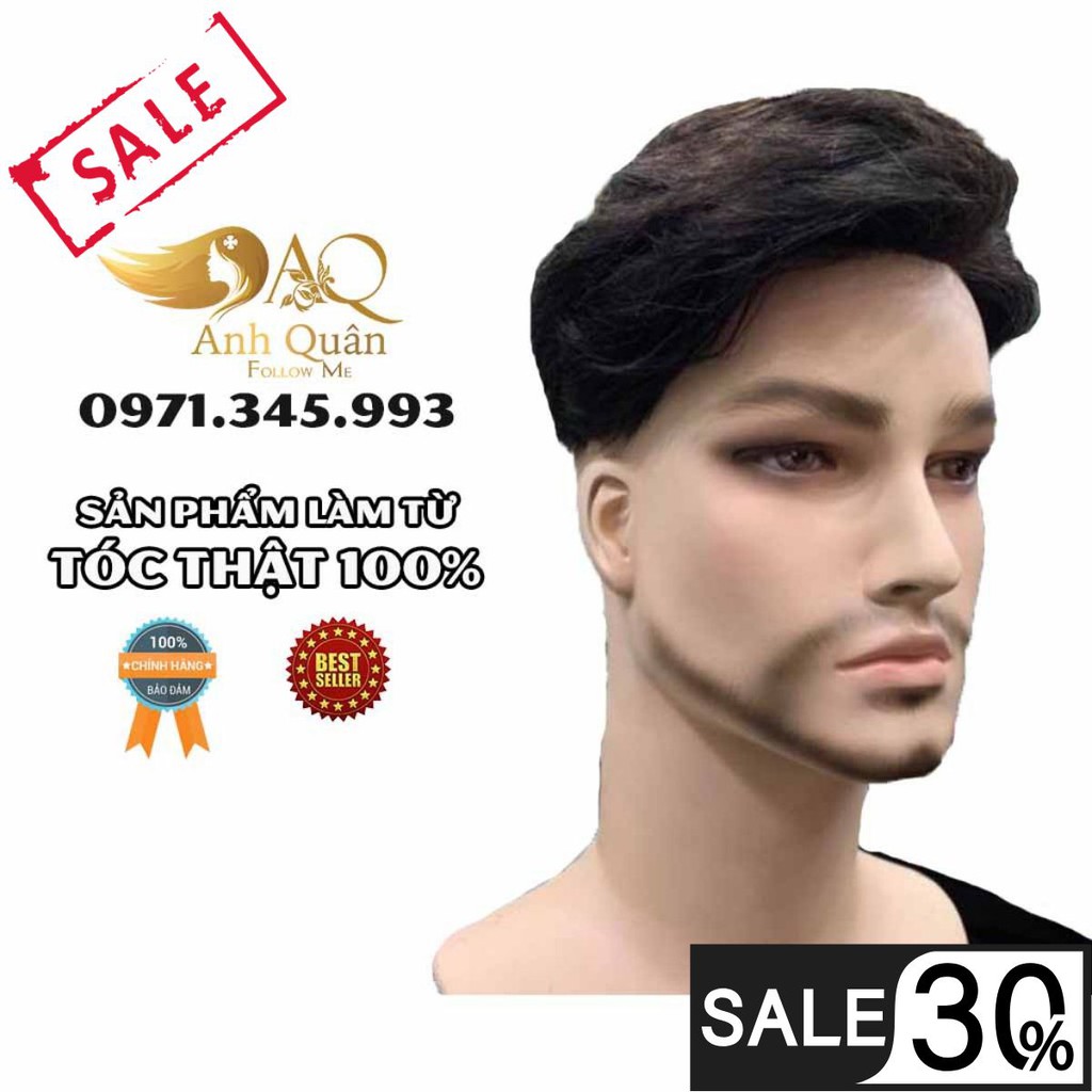 ⚡FREESHIP⚡Mái hói nam tóc thật sài keo / kẹp đều được