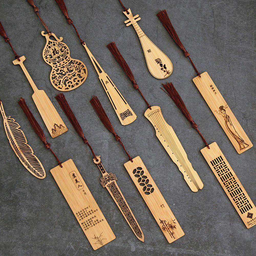 Thẻ Đánh Dấu Trang Sách Bằng Gỗ Rỗng Kiểu Vintage
