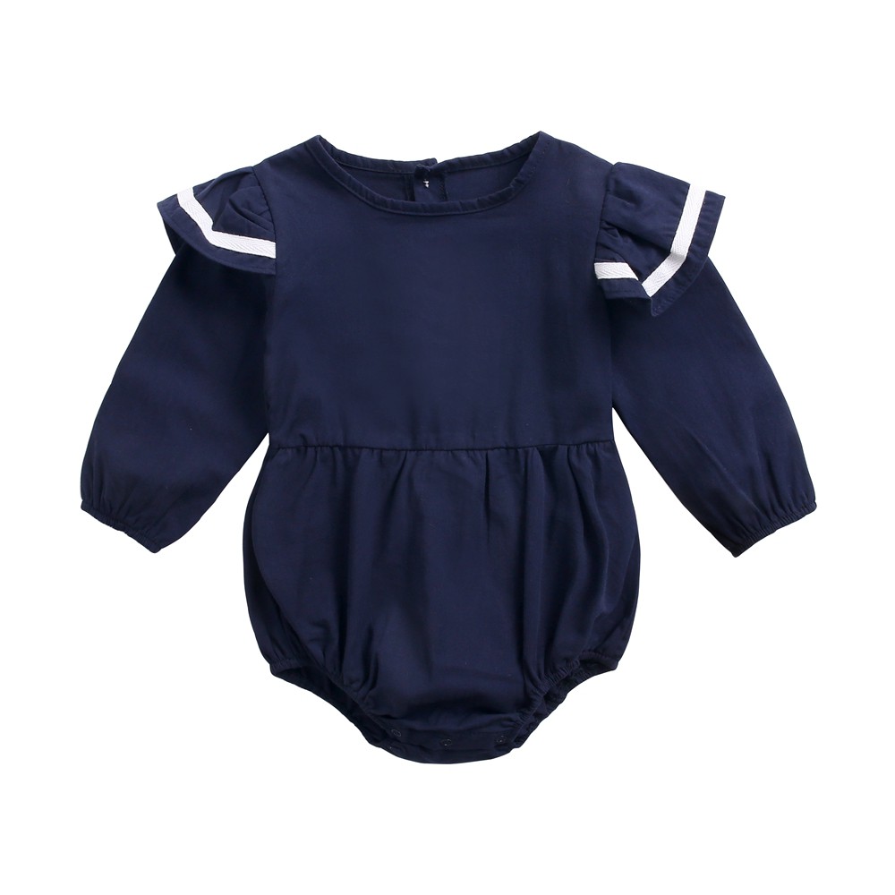 Áo Liền Quần Sanlutoz Tay Dài Màu Navy Làm Bằng Cotton Dành Cho Bé