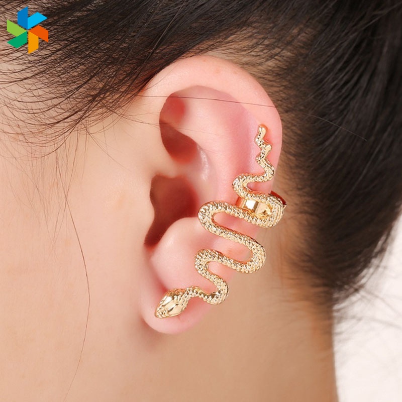 1 Khuyên Tai Hình Rắn Hổ Mang Phong Cách Punk Cổ Điển JP6
