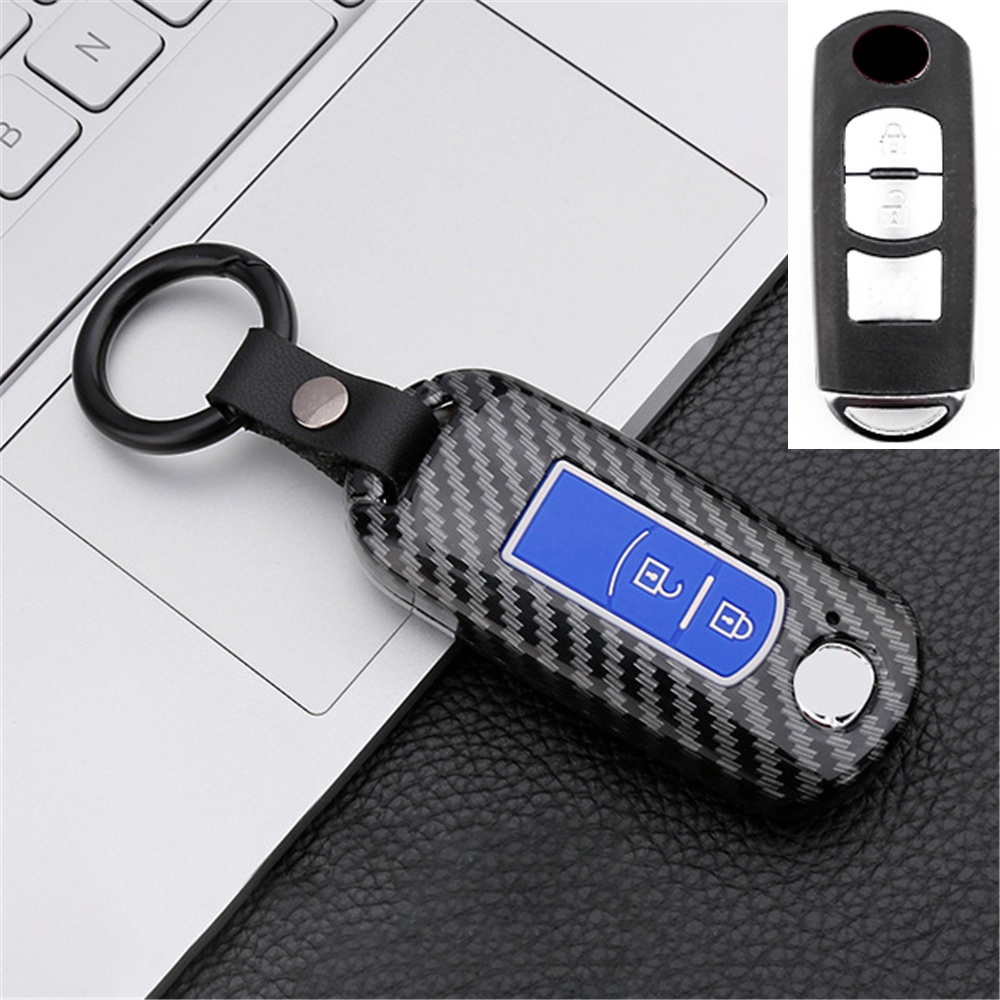 Vỏ Bọc Chìa Khóa Điều Khiển Từ Xa Bằng Sợi Carbon Cho Mazda 2 3 6 Axela Atenza Demio CX30 CX5 CX3 CX7 CX8 CX9 CX-5 CX5 CX-7 CX-9 2014 2015 2016