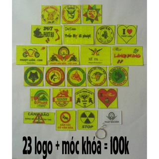 23 logo phượt , logo phản quang khuyến mại móc khóa