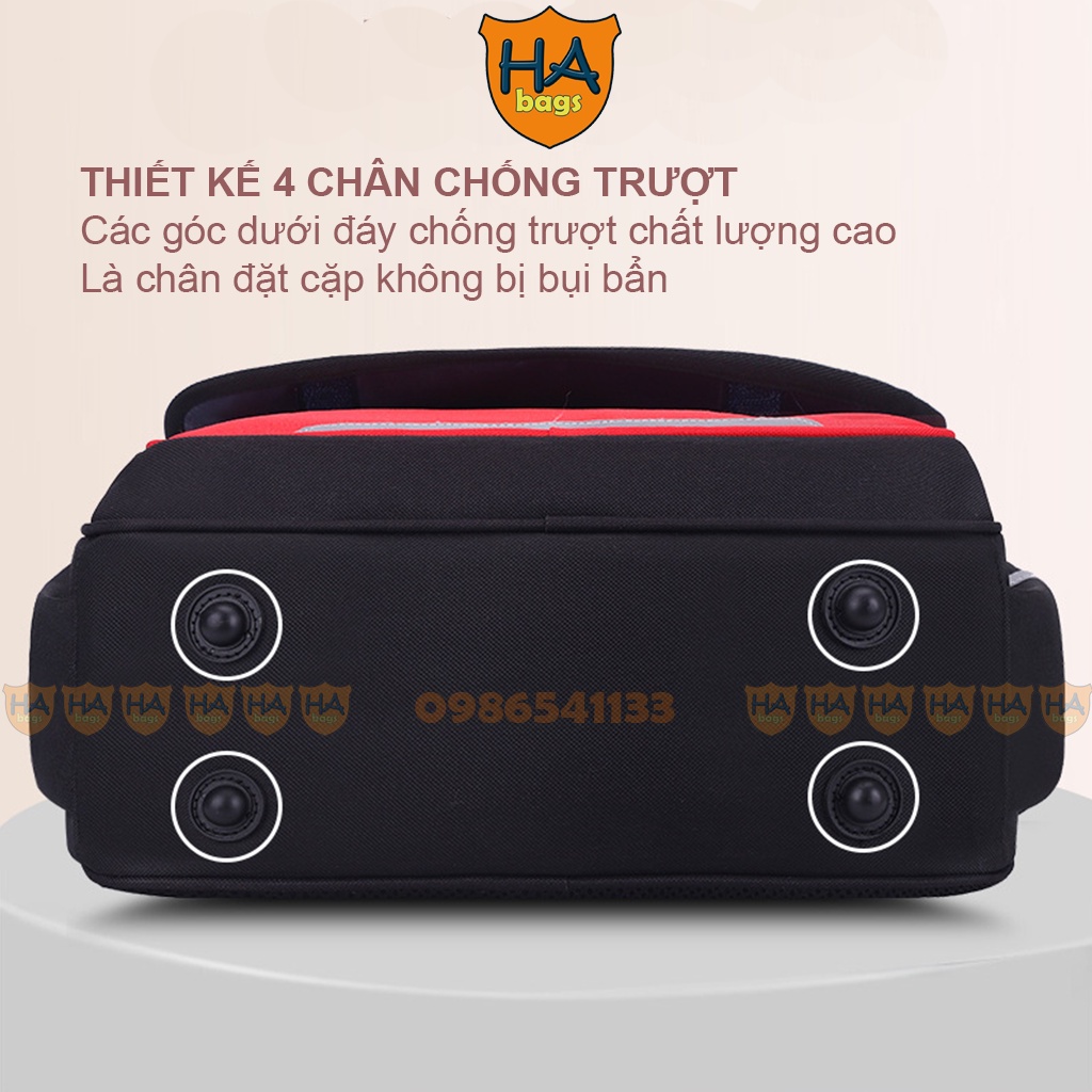 Cặp sách học sinh tiểu học HA BAGS để sách ngang kích thước 32x33x17cm H1001