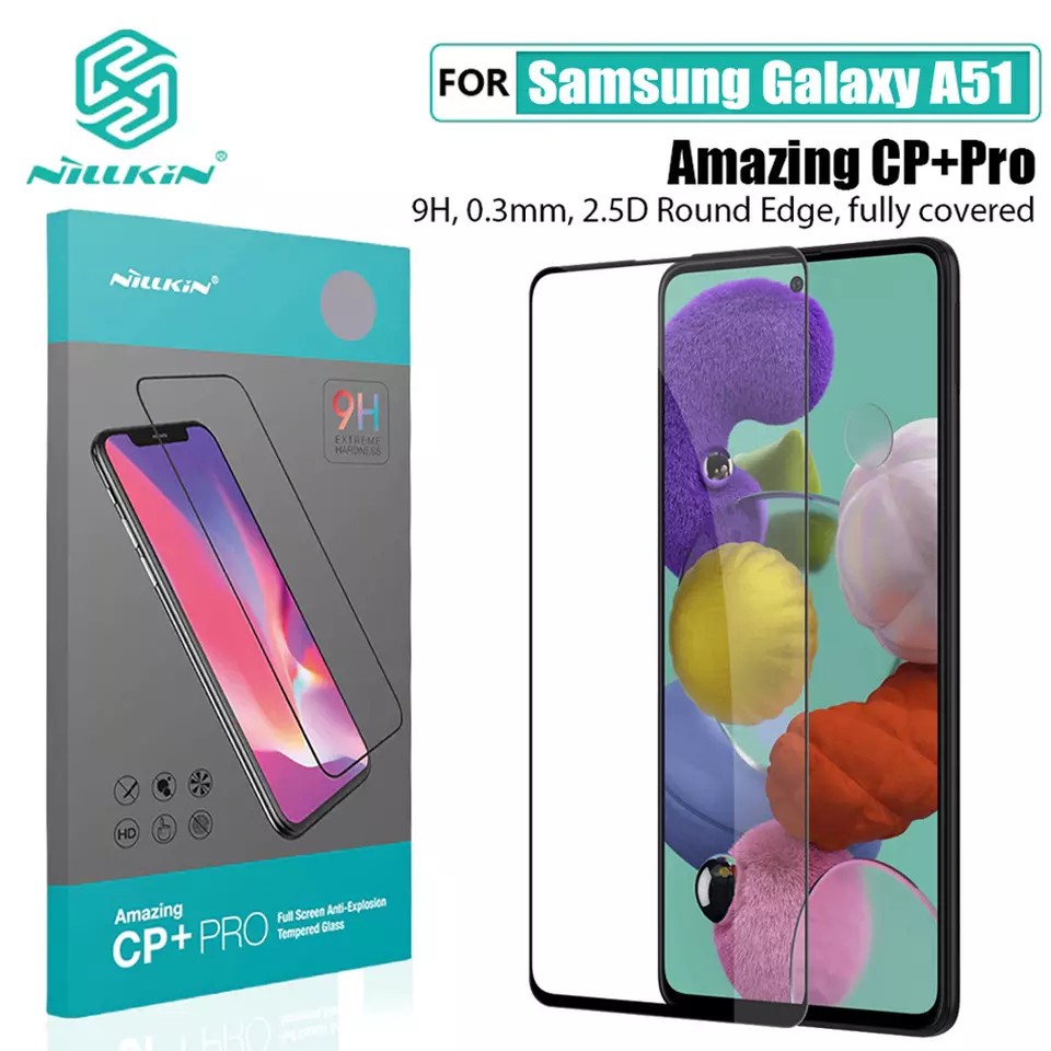 Samsung Galaxy A51 A71 M51 A72 - Cường lực full màn hình chính hãng Nillkin Amazing CP+ Pro chống bám vân tay và mồ hôi