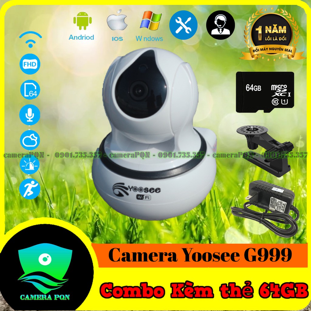 Camera Yoosee Không Râu G999 Kèm Thẻ Nhớ 64GB