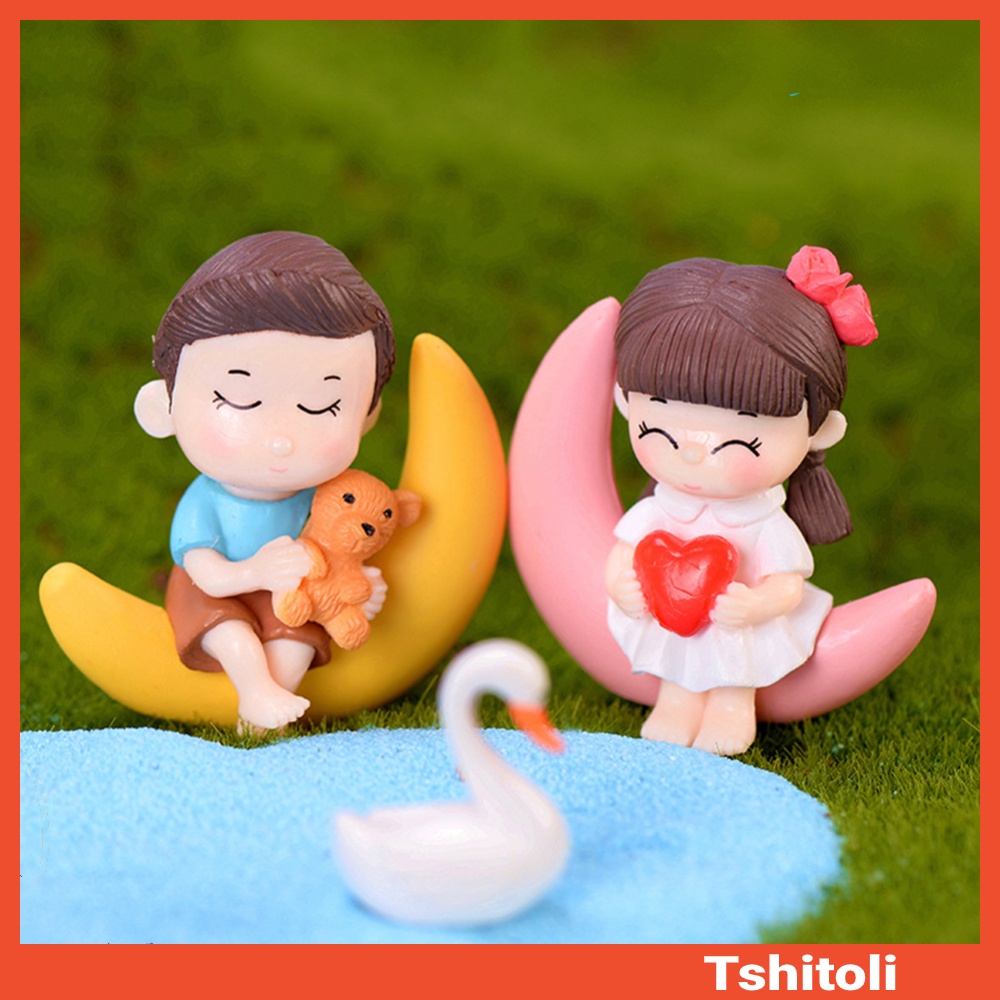 ❀Set 2 Tượng Bé Trai Bé Gái Trang Trí Tiểu Cảnh