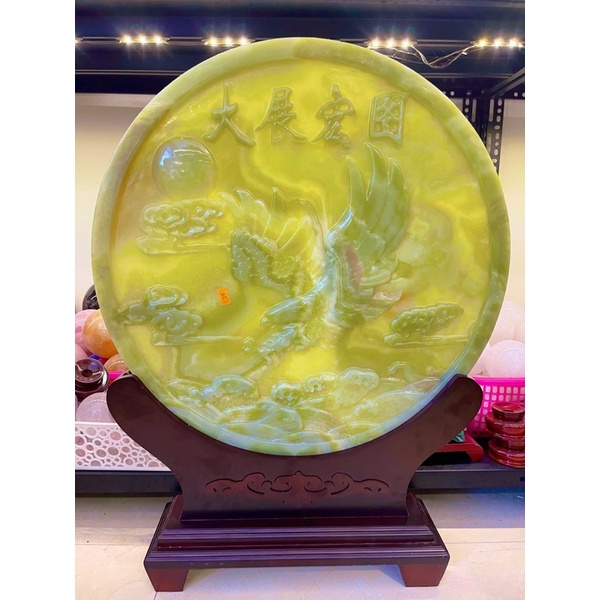 Đồng Tiền Đá Ngọc Xanh Pakistan Phong Thuỷ