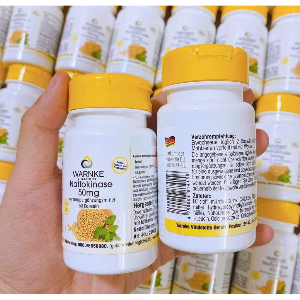 Viên uống Warnke Nattokinase 50mg phòng ngừa tai biến