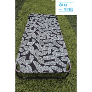 Giường bố vải khung sơn tĩnh điện khung lớn 90cm_Võng Xếp Thảo Điều