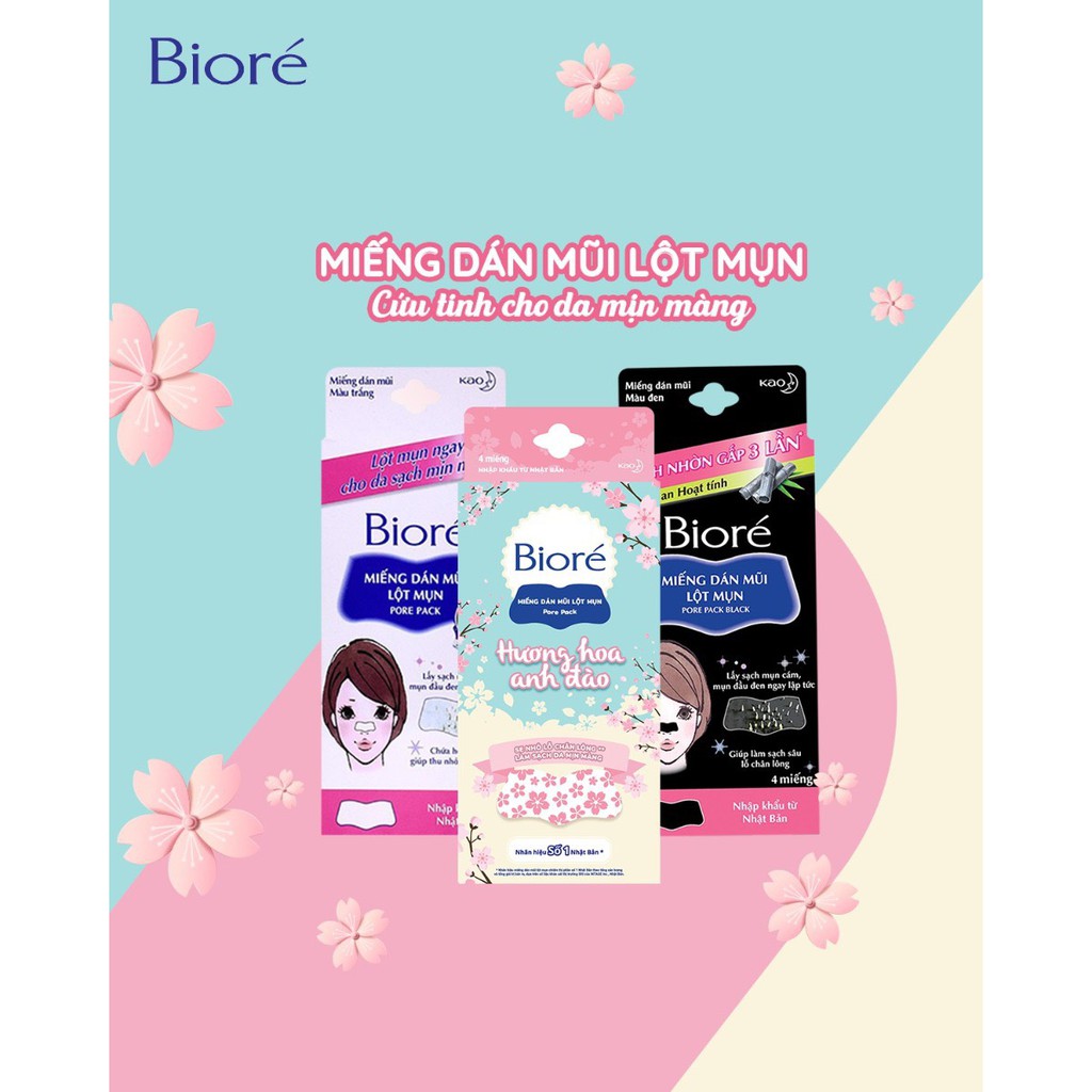 Miếng dán mũi lột mụn Bioré Nhật Bản (4 miếng)
