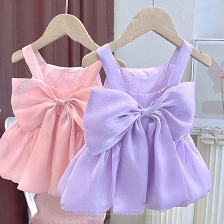 Áo Vest Trẻ Em Nơ 3D Mới 2022 Cô Gái Organza Ngọt Ngào Hàng Đầu