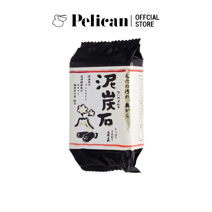 Xà phòng rửa mặt chiết xuất than và bùn Pelican Deitanseki Facial Soap 100g