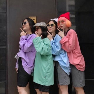 Áo SWEATER BASIC TAY DÀI Unisex dáng rộng 75kg