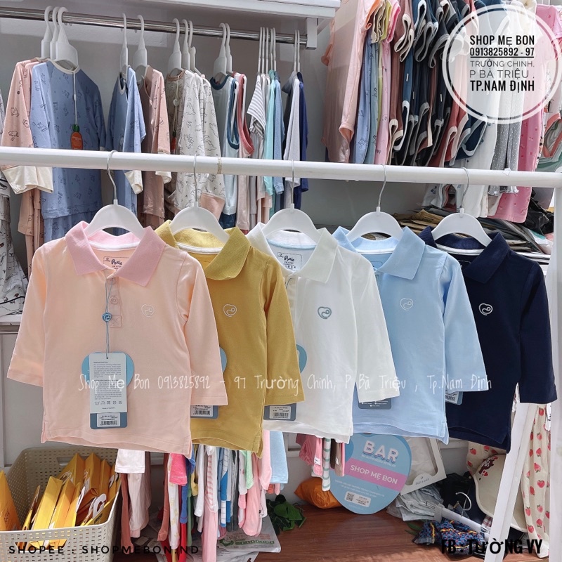 Áo dài tay Bu Polo Ponie cho bé trai bé gái