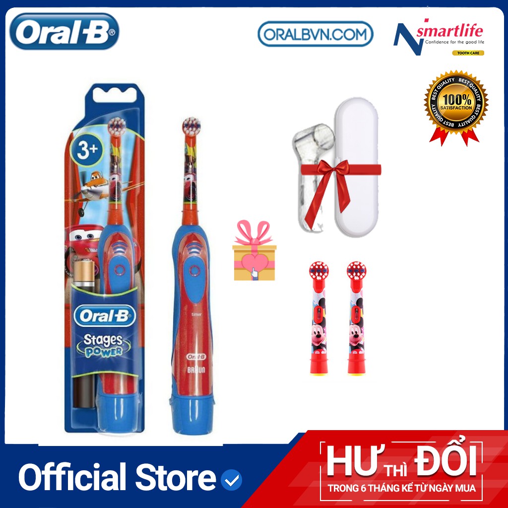 Bàn chải điện đánh răng tự động sử dụng pin Oral-B Disney cho trẻ em, bé trai từ 3 tuổi