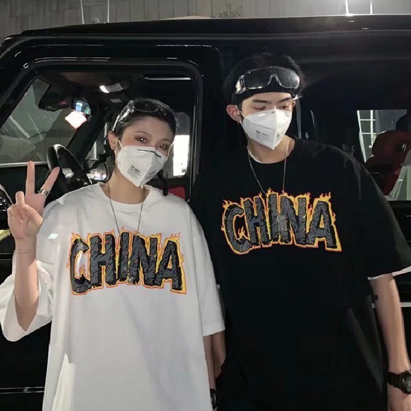 Áo Thun Dáng Rộng In Họa Tiết Hoạt Hình Phong Cách Hip Hop Hàn Quốc Thời Trang Mùa Hè Cho Nam Và Nữ