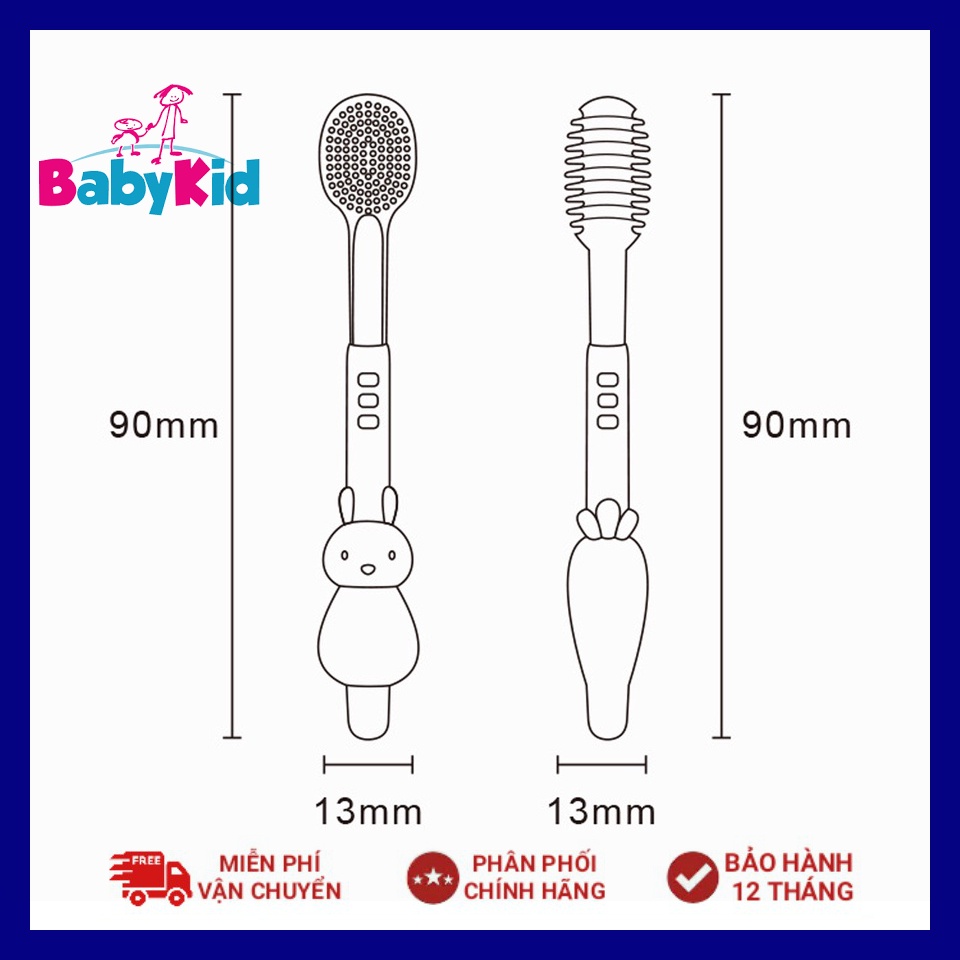 Sét rơ lưỡi + bàn chải silicon cao cấp cho bé 0-18 tháng tuổi - ảnh sản phẩm 5