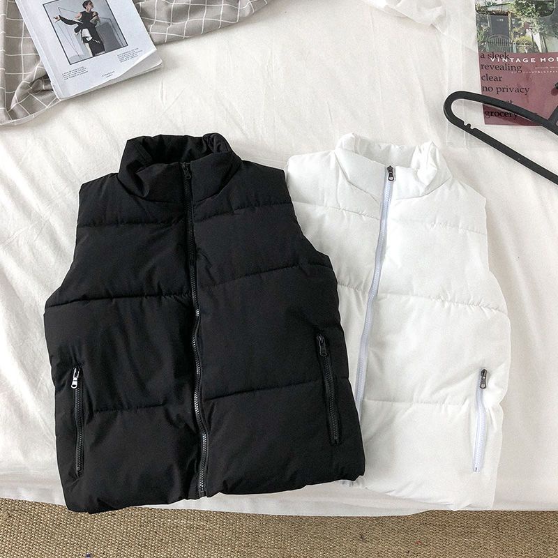 Áo Khoác Trượt Tuyết Sát Nách Cổ Đứng Đệm Cotton Dày Dặn Cỡ Lớn Thời Trang Thu Đông Cho Nam