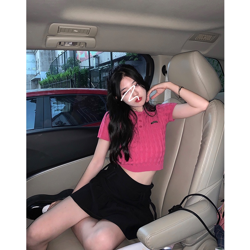 Áo thun COZOKC tay ngắn dáng ngắn ngọt ngào thời trang