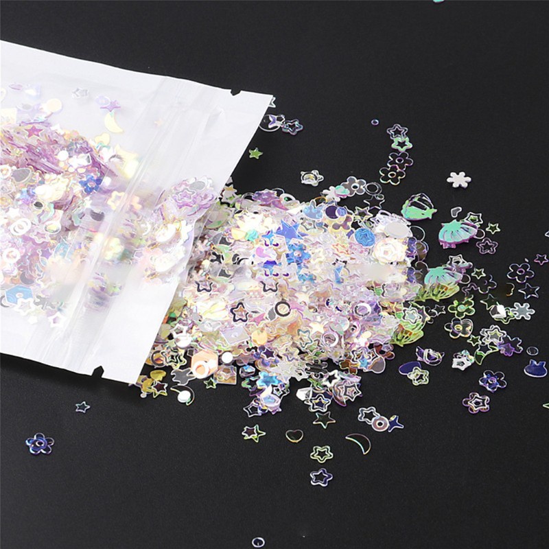 Phụ kiện pha lê bằng PET hỗn hợp lấp lánh dán trang trí móng tay và đồ thủ công nhựa resin epoxy