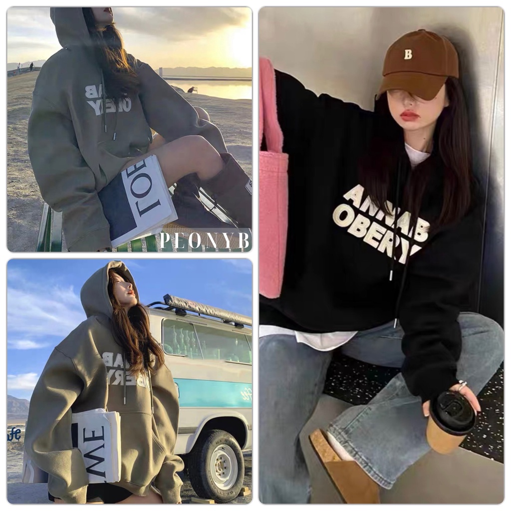 Áo Hoodie Annab Tay Chuông PEONYB Unisex [FREESHIP]  Nỉ form rộng thiết kế dài bồng mũ 2 lớp kiểu vintage hàn quốc