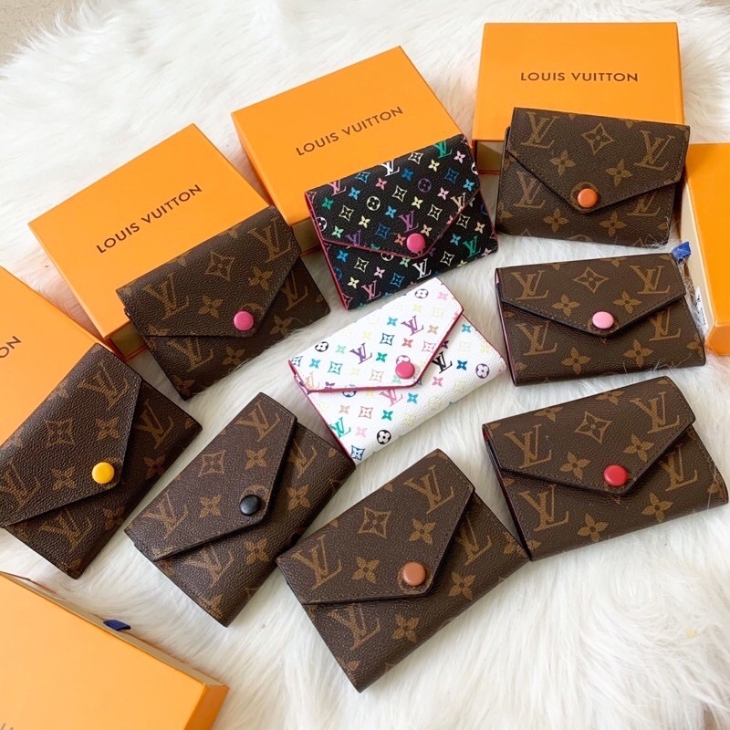 Ví gập mini bông nâu hàng fullbox