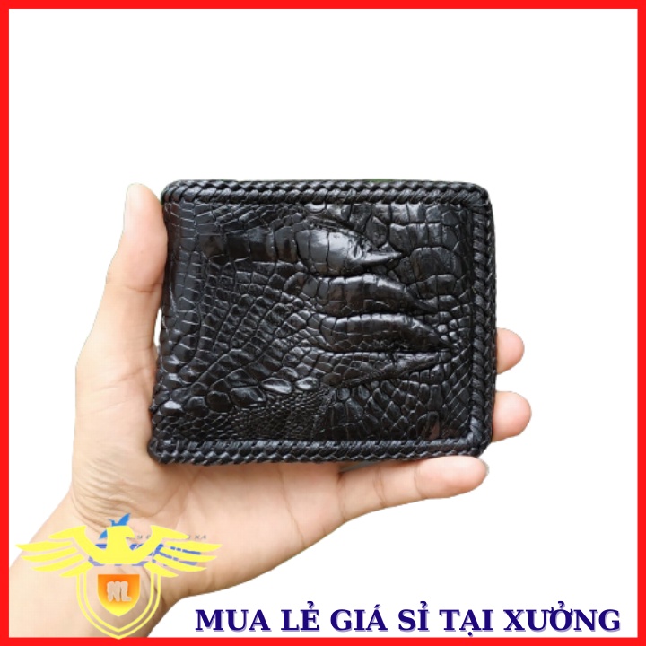 Ví Nam 2 Mặt Bàn Tay Da Cá Sấu - Kiểu Ví Ngang - 100% Da Cá Sấu - Mua Lẻ Giá Sỉ Tại Xưởng.