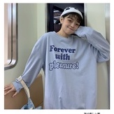 ZHELIHANGFEI Áo Sweater Dáng Rộng In Chữ Cá Tính Dễ Phối Đồ