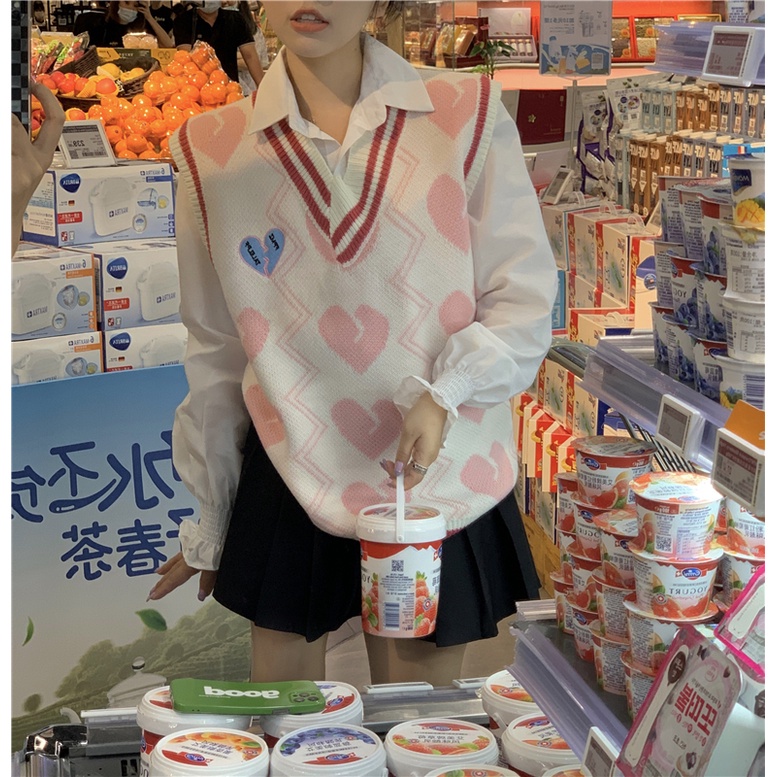 Áo Len Cổ Chữ V Không Tay Thời Trang Hàn Quốc Cho Nữ | BigBuy360 - bigbuy360.vn