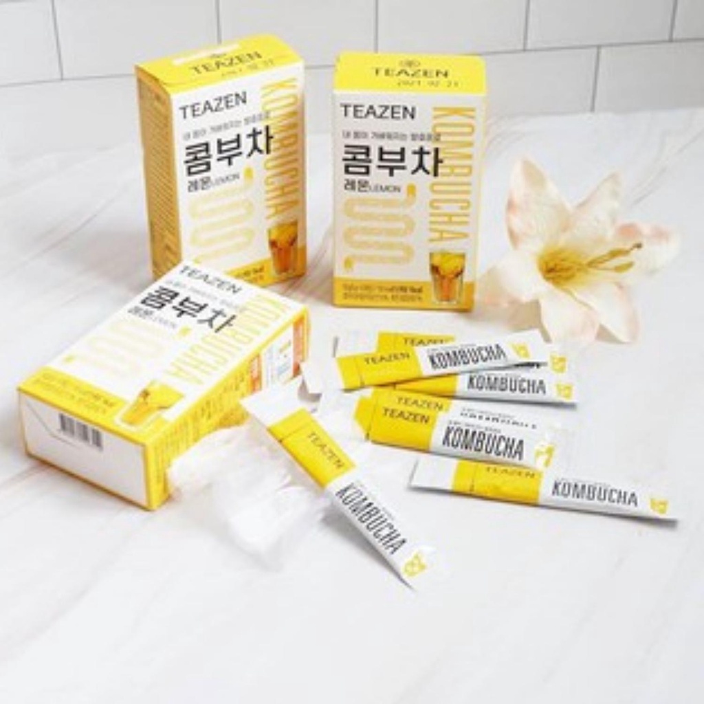 Trà Teazen Kombucha Lemon Hàn Quốc set 10 gói