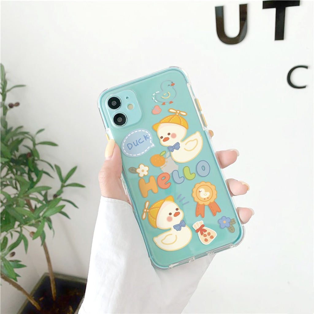 Ốp lưng iphone Vịt vàng viền màu chống trượt 6/6plus/6s/6splus/7/7plus/8/8plus/x/xr/xs/11/12/13/pro/max/plus/promax