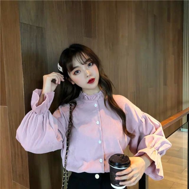 (Sẵn xám/hồng ) Áo ulzzang tay bèo ulzzang ( có ảnh thậ) | BigBuy360 - bigbuy360.vn