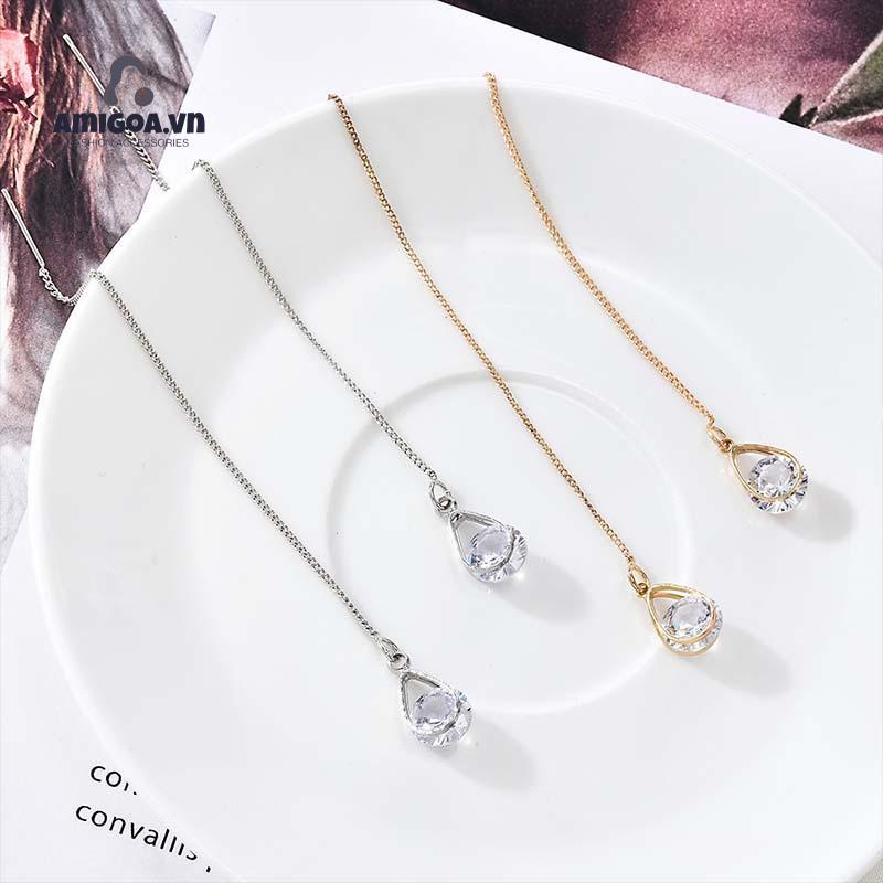 ✨✨Bông tai dạng dài tua rua đính đá xinh xắn