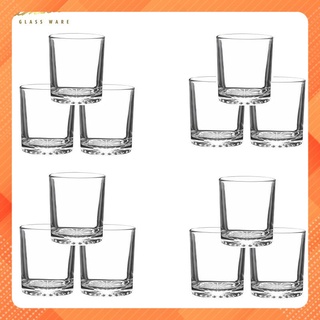 Bộ 12 Ly Cốc Thủy Tinh Tròn Đáy Khía 225ml Cẩm Đạt